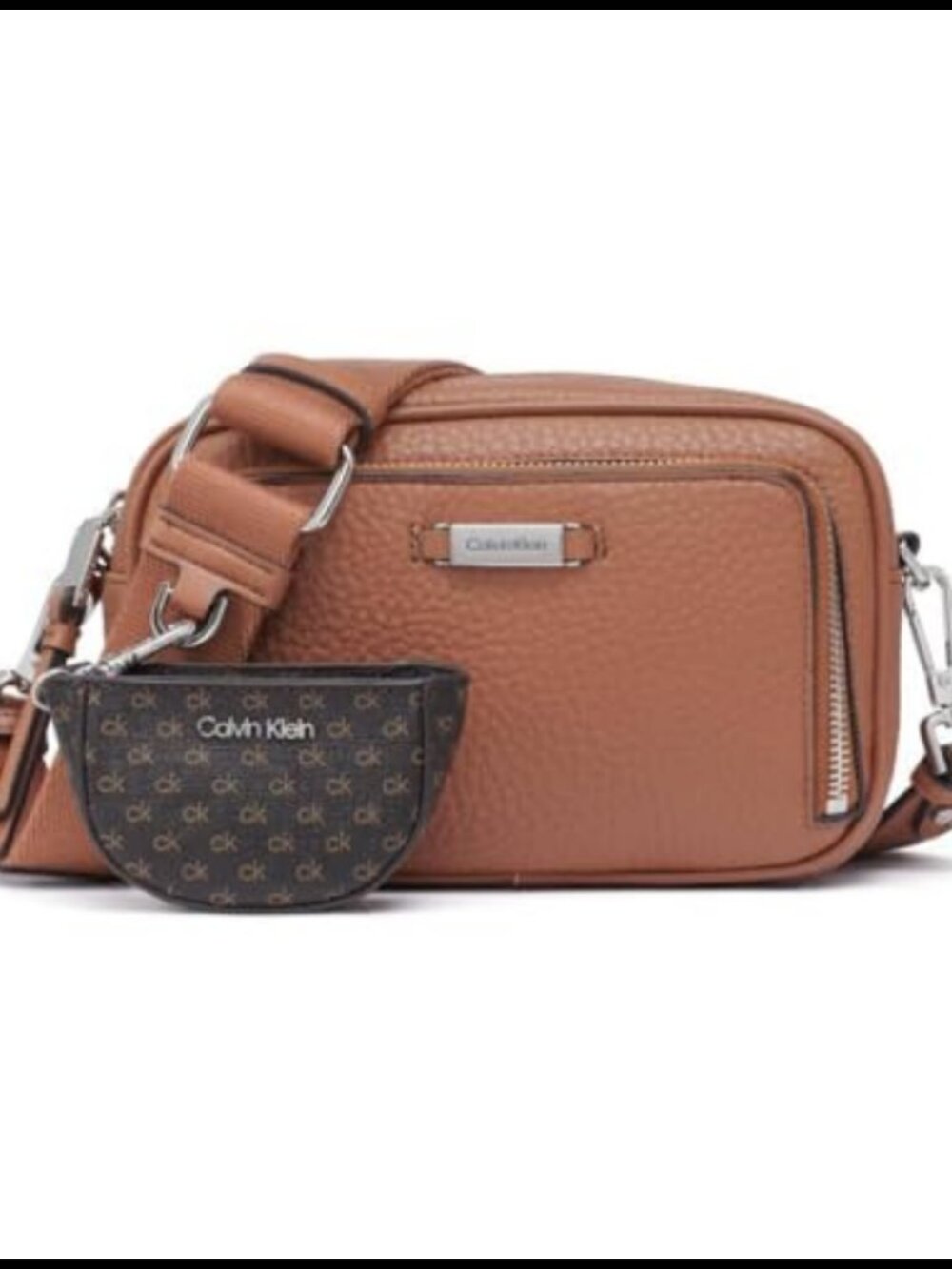Vegan Leather Camera Crossbody Bag Zip Pockets Everyday Satchel